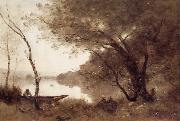 Corot Camille Le Batelier de Mortefontaine oil on canvas